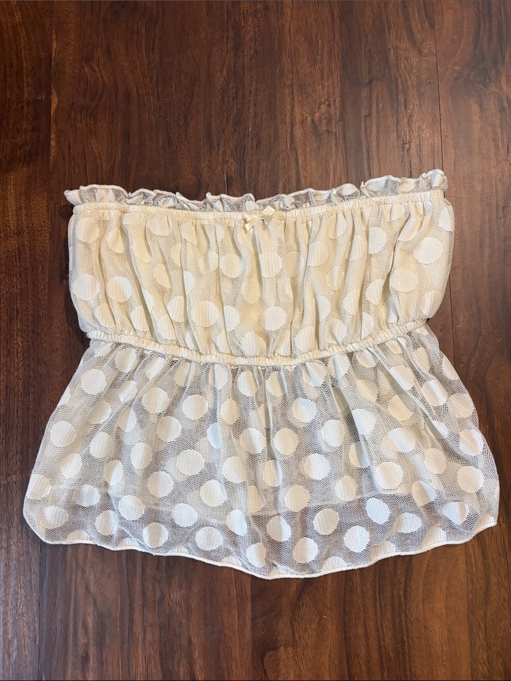 Urban Renewal Cream Polka Dot Tube Top